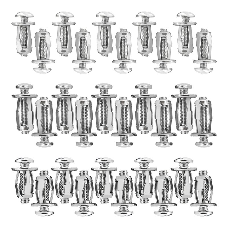 AUXBC 30PCS M4 M5 M6 Petal Nuts, Expansion Screw Jack Nuts, Carbon Steel Rustproof Corrosion-Resistant Fasteners for Securing Thin Soft Wall, Hollow Wall, Iron Skin, Metal Plate Frame Container Tag - Image 1